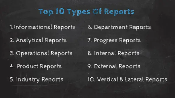 前 10 种报告类型的指南，以及何时使用它们的示例
